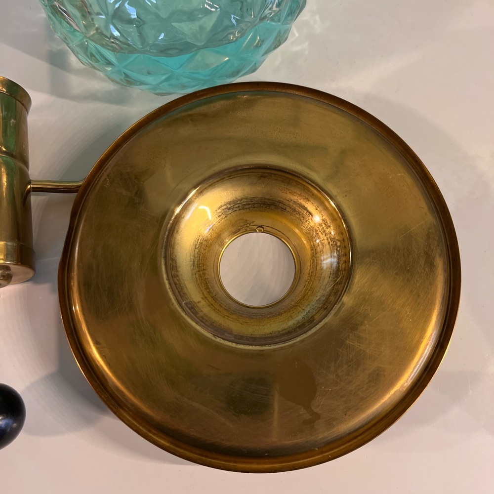 MCM Park Sherman Brass and Glass Liquor Pump Decanter - Picture 13 of 14